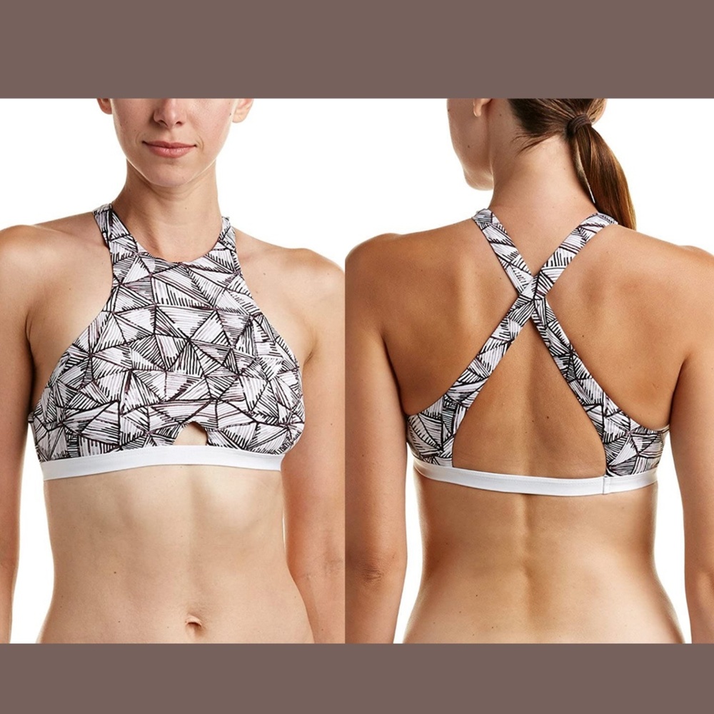 NEW‎ Dolce Vita Sunbleached High Neck Top in White/Black [SZ Small ]